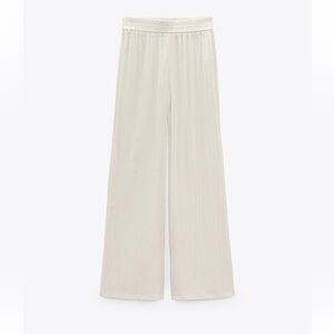 Zara  wrinkled effect wide leg pants